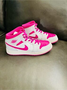Like New Youth Air Jordan Mid-Top Sneakers White & Hot Pink